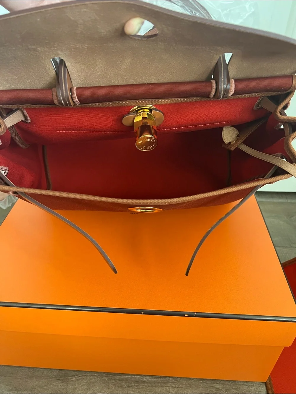 Hermès Herbag Zip RT 31 Verso Hunter Cow/Bico Officier Canvas - Picture 13 of 16